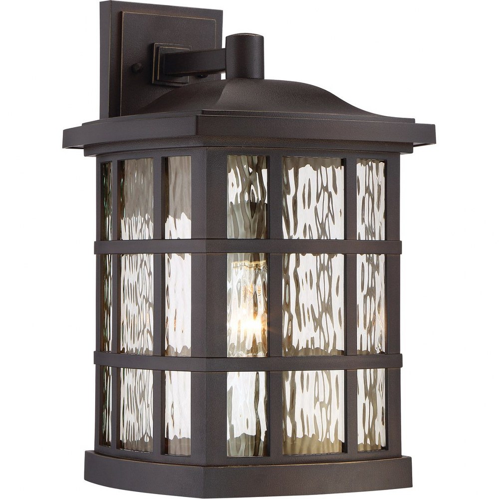 Quoizel Lighting-SNN8411PN-Stonington 17 Inch Large Outdoor Wall Lantern Transitional Plastic - 17 Inches high made with Coastal Armour Palladian Bronze  Fresco Finish with Clear Water Glass