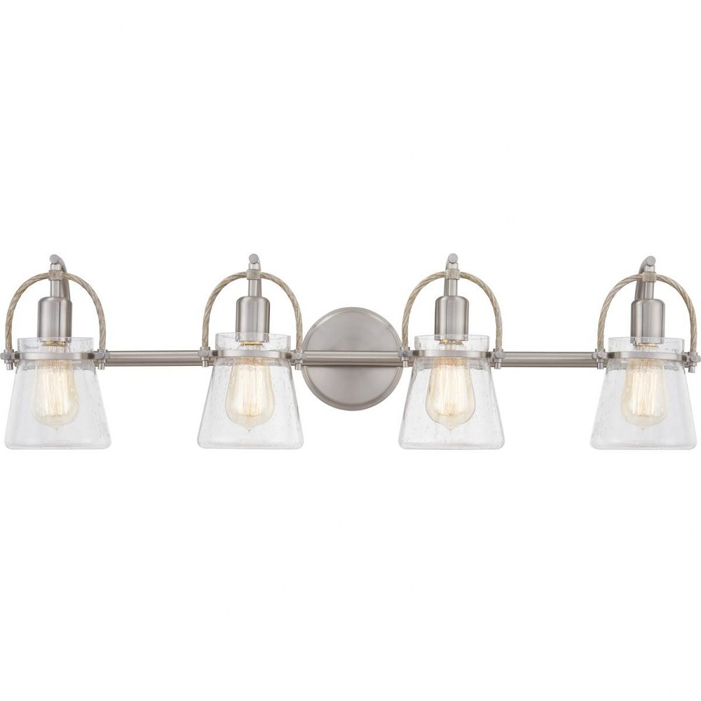 Quoizel Lighting-STF8632BN-Stafford - 4 Light Bath Vanity - 9 Inches high   Brushed Nickel Finish