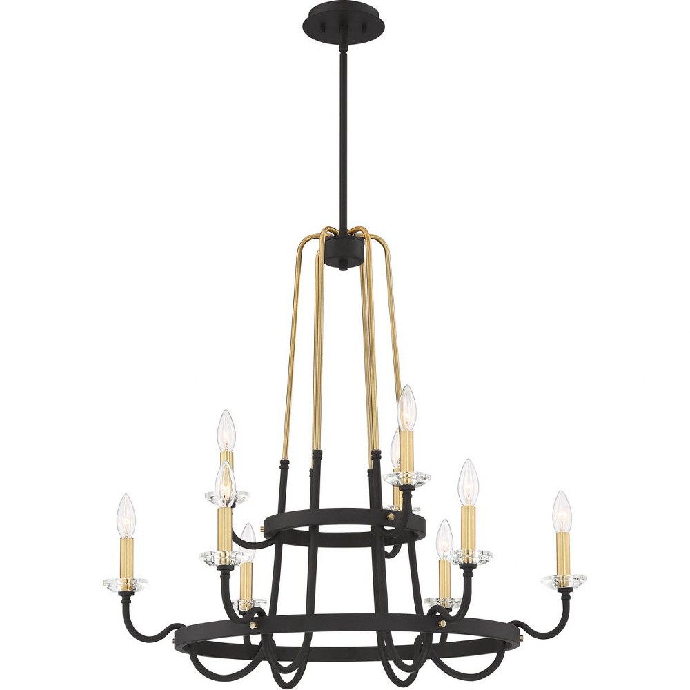 Quoizel Lighting-TAN5031WT-Tanner Chandelier 9 Light Steel - 29.75 Inches high   Western Bronze Finish