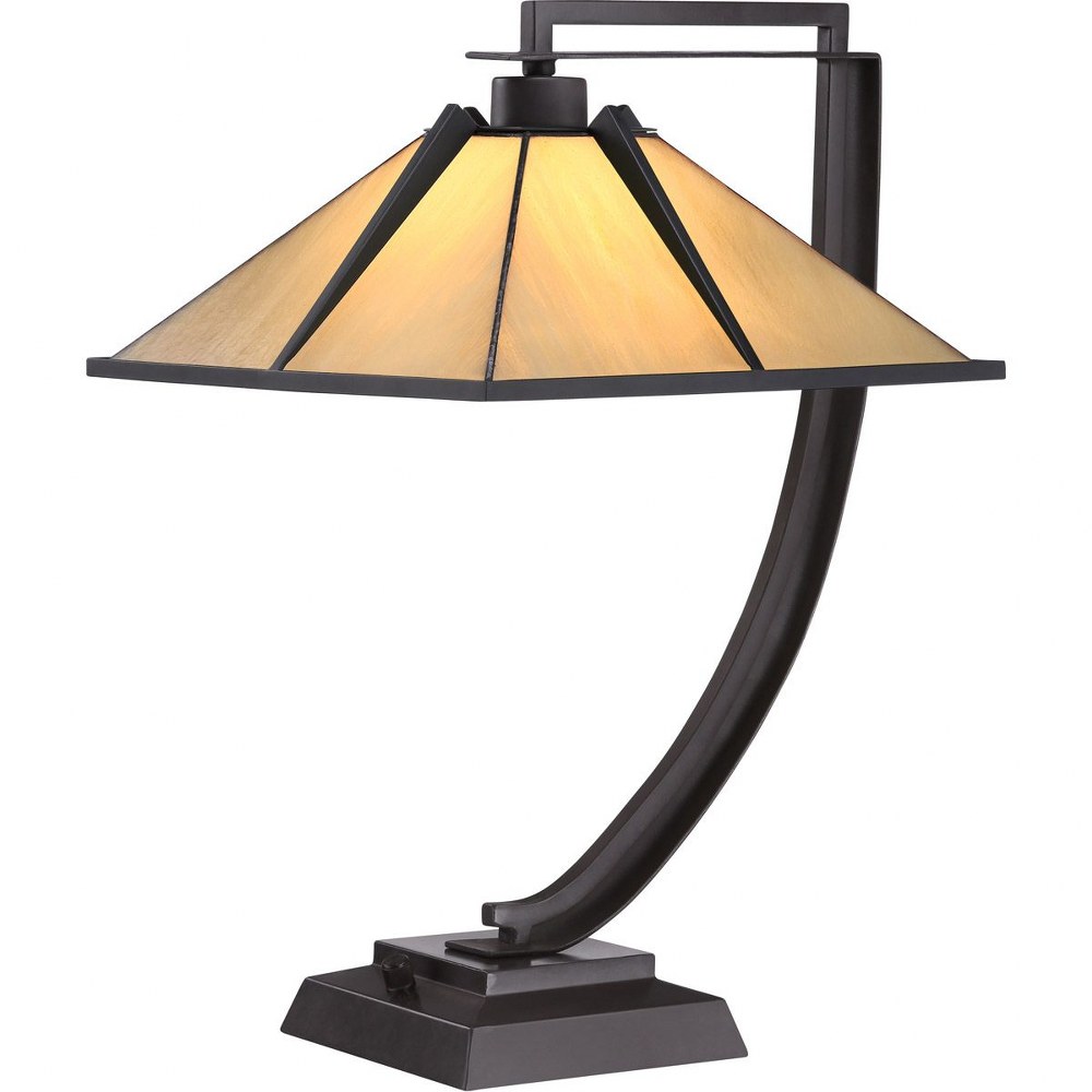 Quoizel Lighting-TF1791TWT-Tiffany - 1 Light Table Lamp   Western Bronze Finish with Tiffany Glass