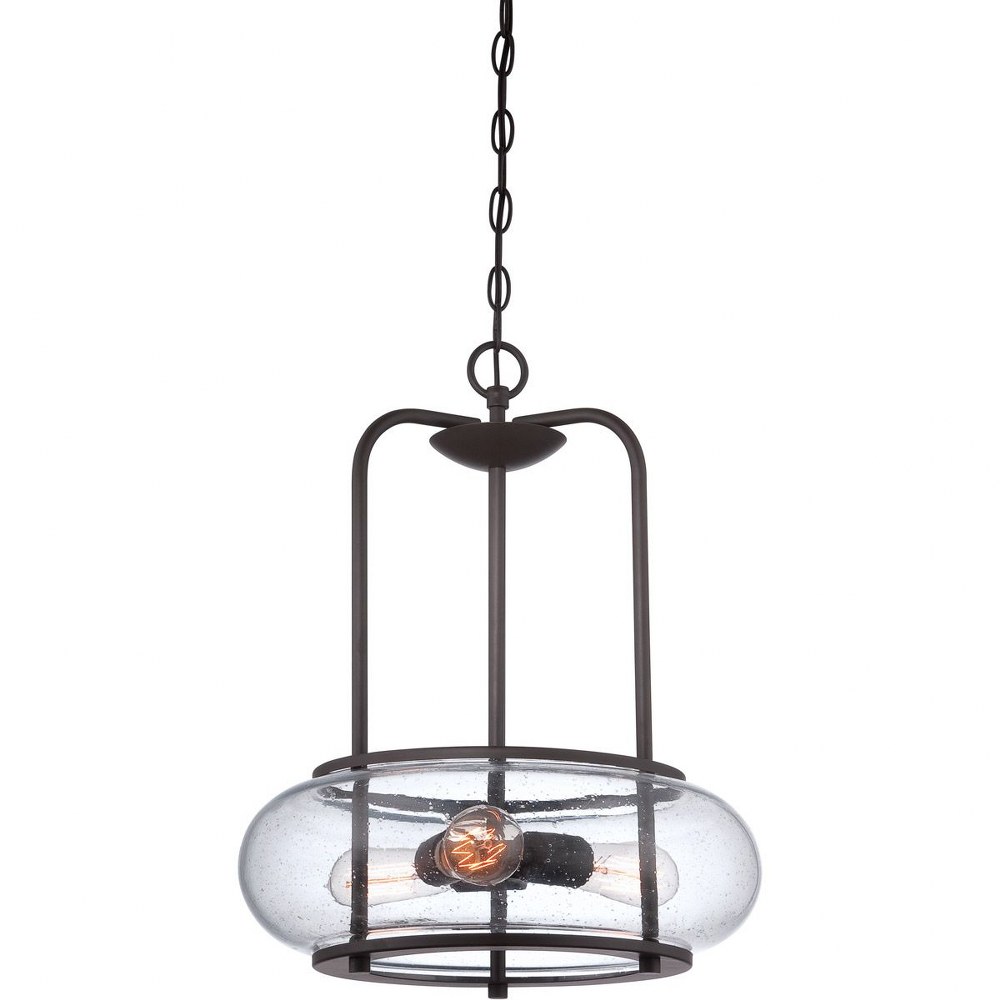 Quoizel Lighting-TRG1816OZ-Trilogy - 3 Light Large Pendant - 20 Inches high Old Bronze  Old Bronze Finish