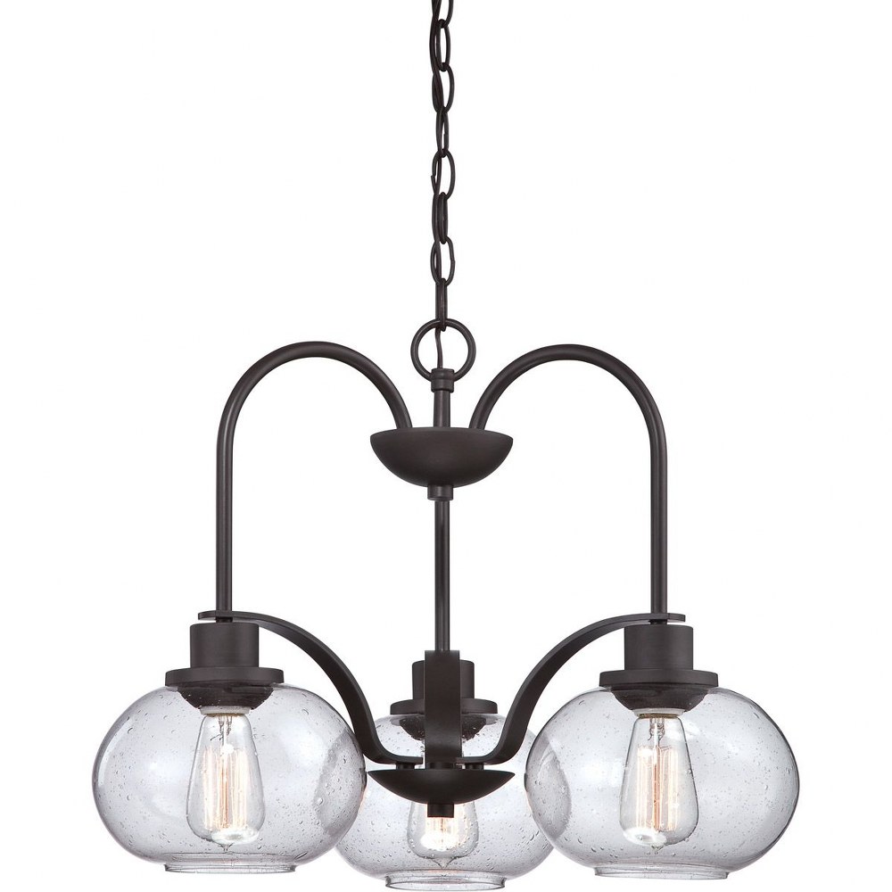 Quoizel Lighting-TRG5103OZ-Trilogy - 3 Light Steel Dinette Chandelier - 16.5 Inches high Old Bronze  Old Bronze Finish