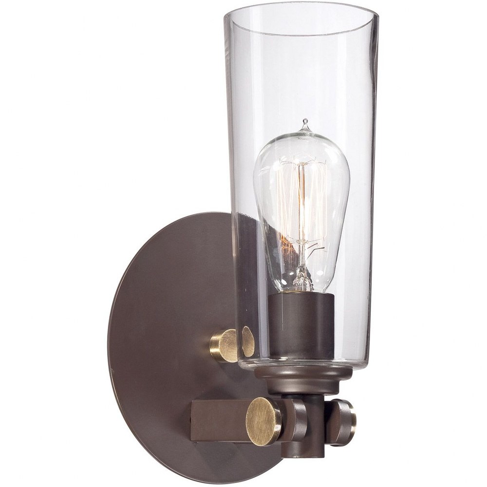 Quoizel Lighting-UPEV8701WT-East Village - 1 Light Wall Sconce - 11 Inches high   Western Bronze Finish with Clear Glass
