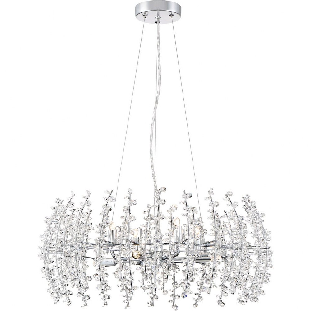 Quoizel Lighting-VLA2823C-Valla - 8 Light Pendant   Polished Chrome Finish with Clear Crystal