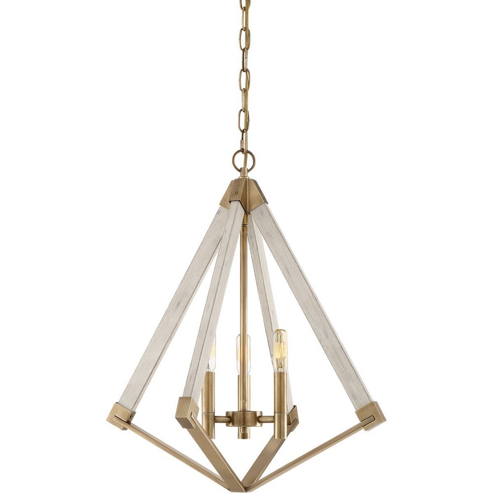 Quoizel Lighting-VP5203WS-View Point - 3 Light Foyer - 22.75 Inches high   Weathered Brass Finish