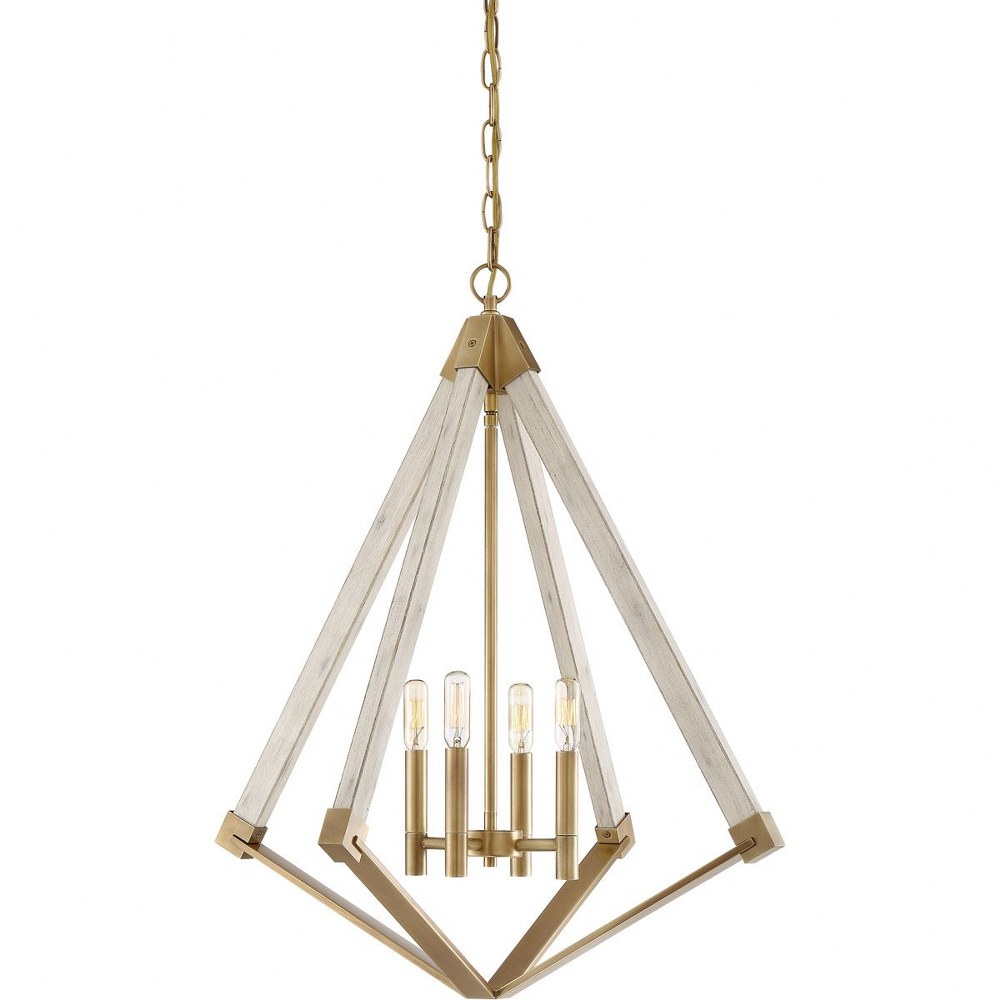 Quoizel Lighting-VP5204WS-View Point - 4 Light Foyer   Weathered Brass Finish