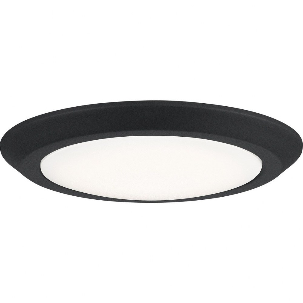 Quoizel Lighting-VRG1612EK-Verge - 17W 1 LED Flush Mount - 1.75 Inches high Earth Black  Fresco Finish with White Acrylic Glass