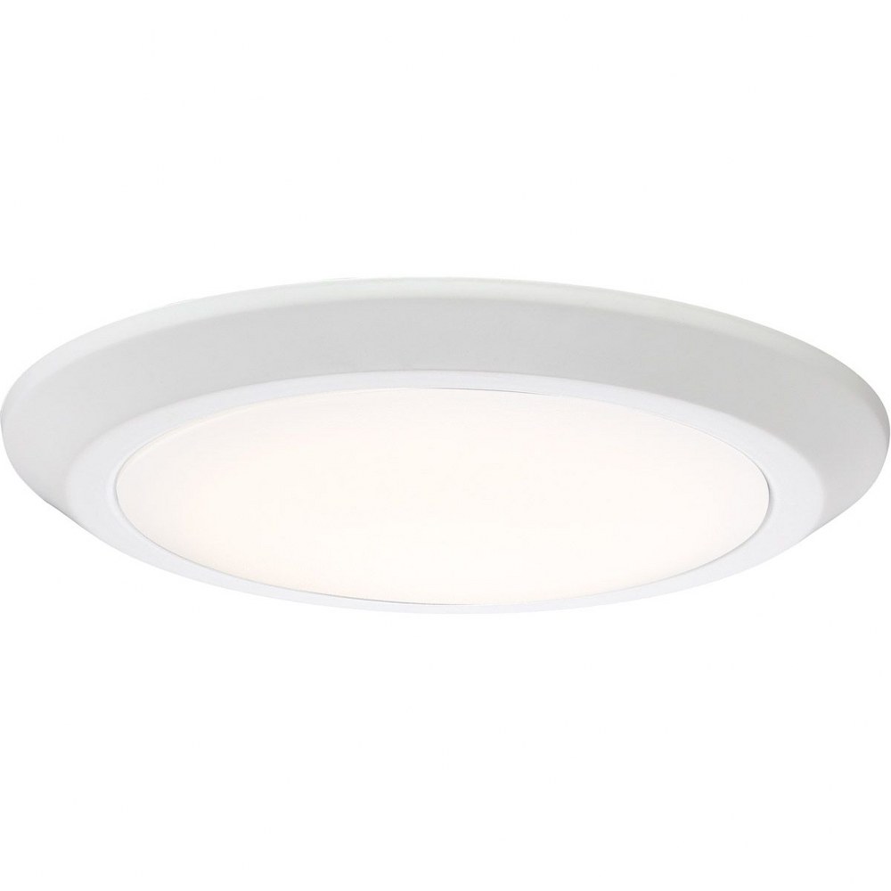 Quoizel Lighting-VRG1612W-Verge - 17W 1 LED Flush Mount - 1.75 Inches high Fresco  Fresco Finish with White Acrylic Glass