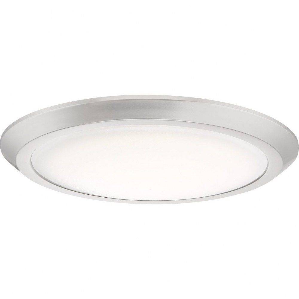 Quoizel Lighting-VRG1616BN-Verge - 30W 1 LED Flush Mount - 2 Inches high Brushed Nickel  Fresco Finish with White Acrylic Glass