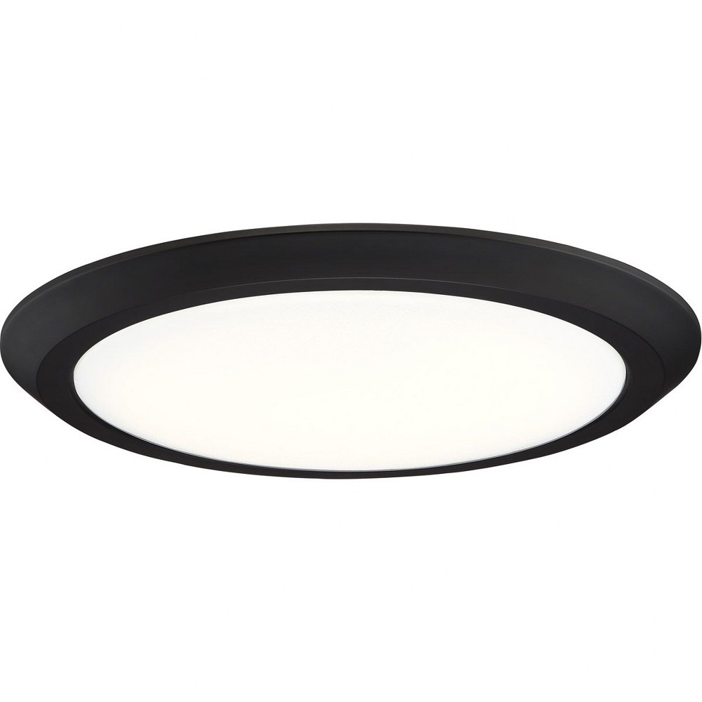 Quoizel Lighting-VRG1616OI-Verge - 30W 1 LED Flush Mount - 2 Inches high Oil Rubbed Bronze  Fresco Finish with White Acrylic Glass