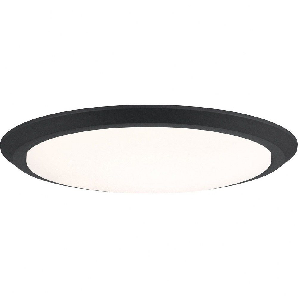 Quoizel Lighting-VRG1620EK-Verge - 30W 1 LED Flush Mount - 2 Inches high Earth Black  Fresco Finish with White Acrylic Glass