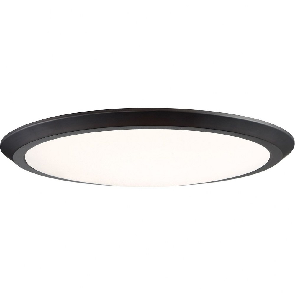 Quoizel Lighting-VRG1620OI-Verge - 30W 1 LED Flush Mount - 2 Inches high Oil Rubbed Bronze  Fresco Finish with White Acrylic Glass