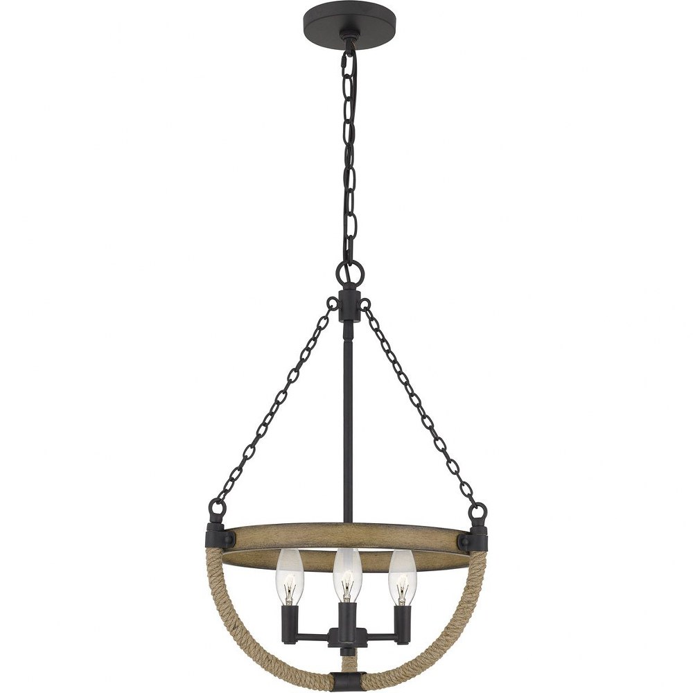 Quoizel Lighting-WAG2816MBK-Wagner - 3 Light Pendant in Transitional style - 16 Inches wide by 22 Inches high   Matte Black Finish