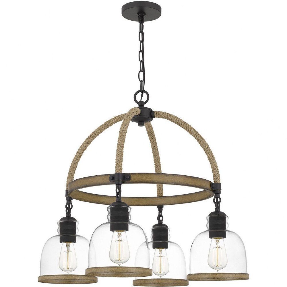 Quoizel Lighting-WAG5026MBK-Wagner - 4 Light Chandelier - 23.5 Inches high   Matte Black Finish with Clear Glass