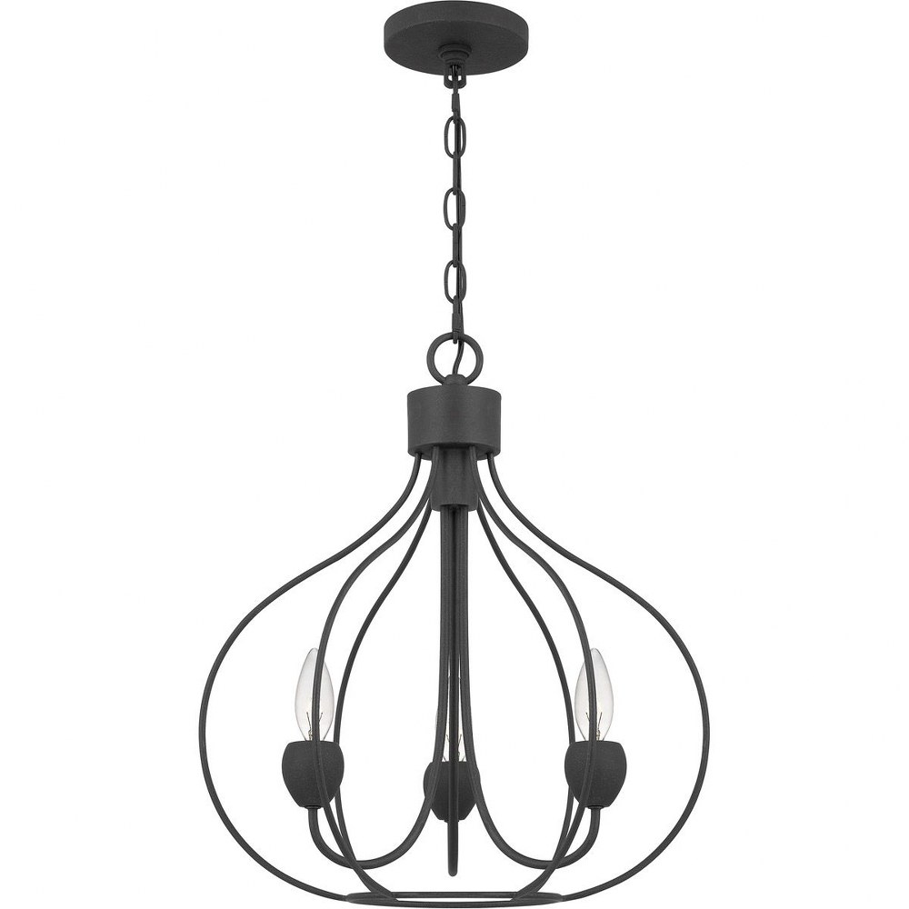 Quoizel Lighting-WAL5017GK-Walsh - 3 Light Pendant in Transitional style - 16.5 Inches wide by 19.5 Inches high   Grey Ash Finish