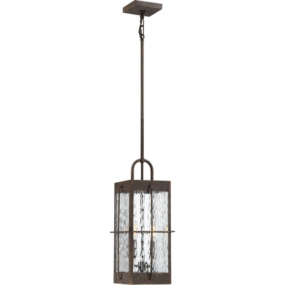 Quoizel Lighting-WAR1908GZ-Ward - 2 Light Outdoor Hanging Lantern   Gilded Bronze Finish with Clear Water Glass