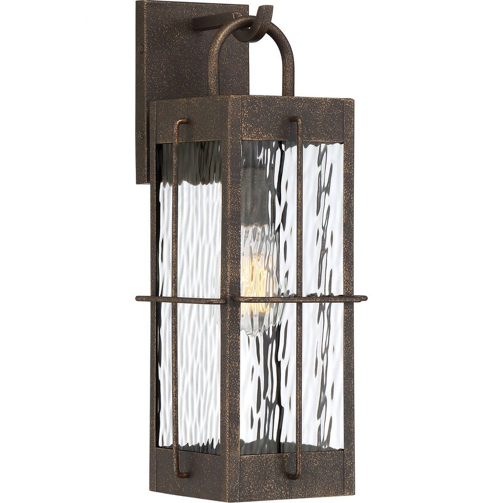 Quoizel Lighting-WAR8407GZ-Ward 17.75 Inch Outdoor Wall Lantern Transitional Steel   Gilded Bronze Finish with Clear Water Glass