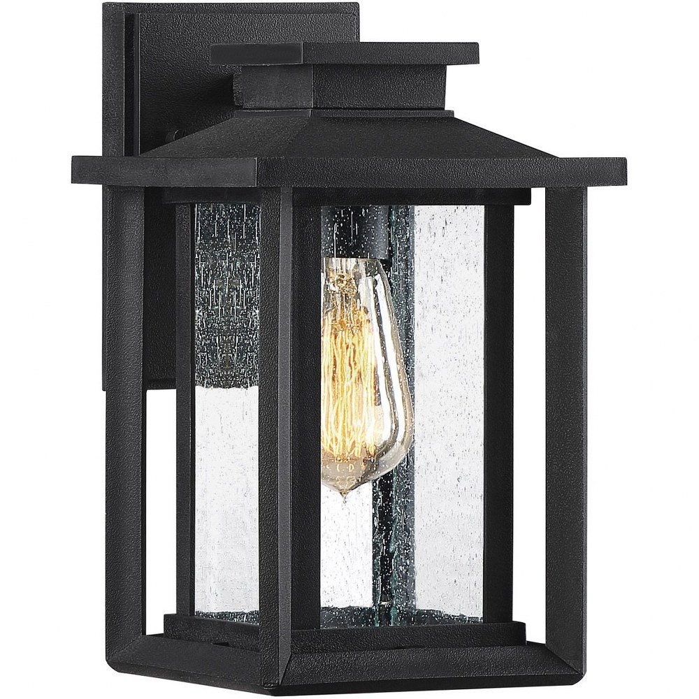 Quoizel Lighting-WKF8407EK-Wakefield 11 Inch Outdoor Wall Lantern Transitional for Wet Locations - 11 Inches high made with Coastal Armour Earth Black  Earth Black Finish with Clear Lighter Seedy Glas