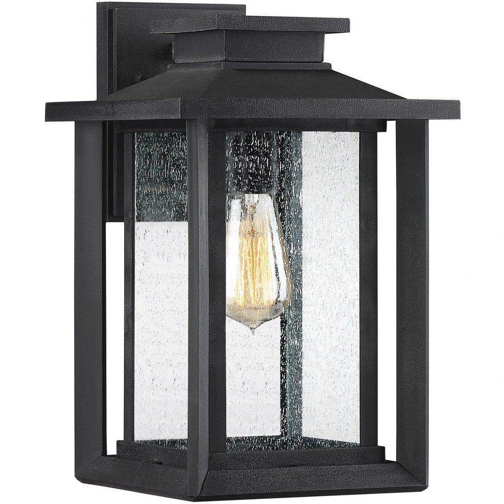 Quoizel Lighting-WKF8409EK-Wakefield 14 Inch Outdoor Wall Lantern Transitional for Wet Locations made with Coastal Armour Earth Black  Earth Black Finish with Clear Lighter Seedy Glass