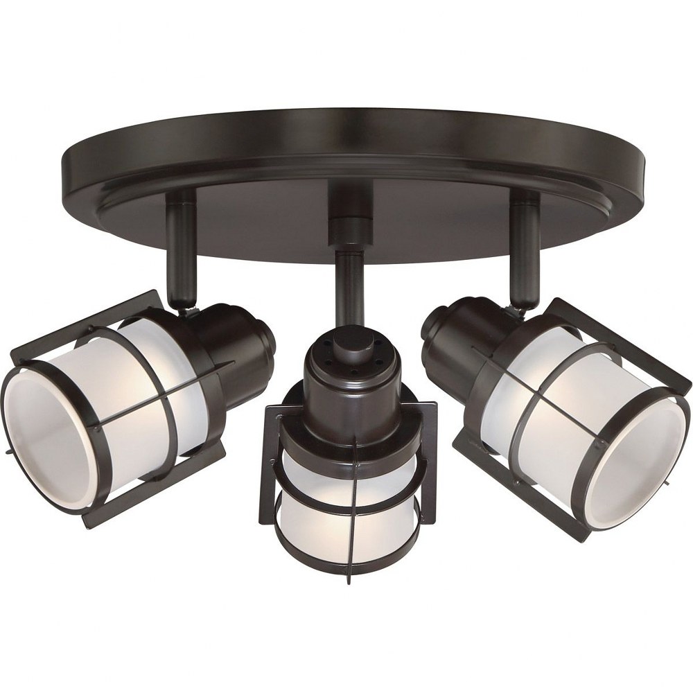 Quoizel Lighting-WNS1610WT-Winside - 15W 1 LED Flush Mount - 7 Inches high   Western Bronze Finish with Etched Glass