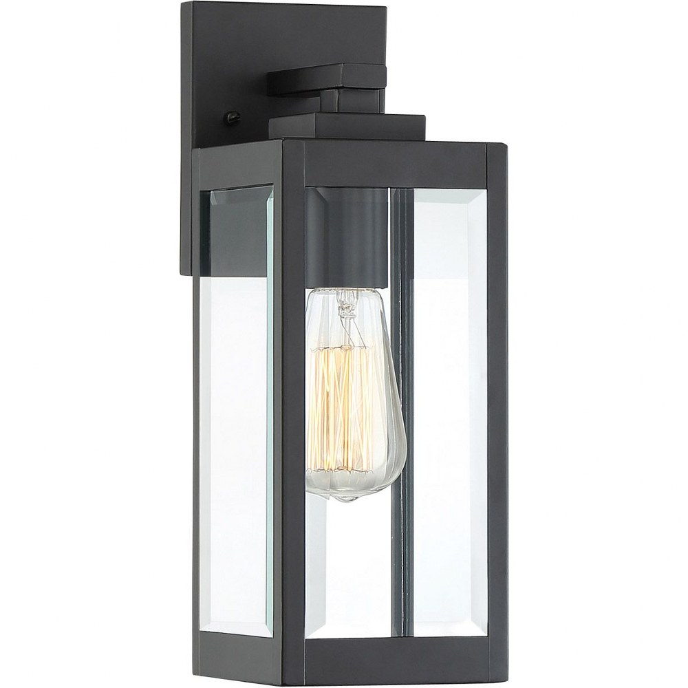 Quoizel Lighting-WVR8405EK-Westover 1-Light Small Outdoor Wall Lantern in Transitional Style 14.25 Inches Tall and 5 Inches Wide Earth Black  Earth Black Finish with Clear/Beveled Edge Glass