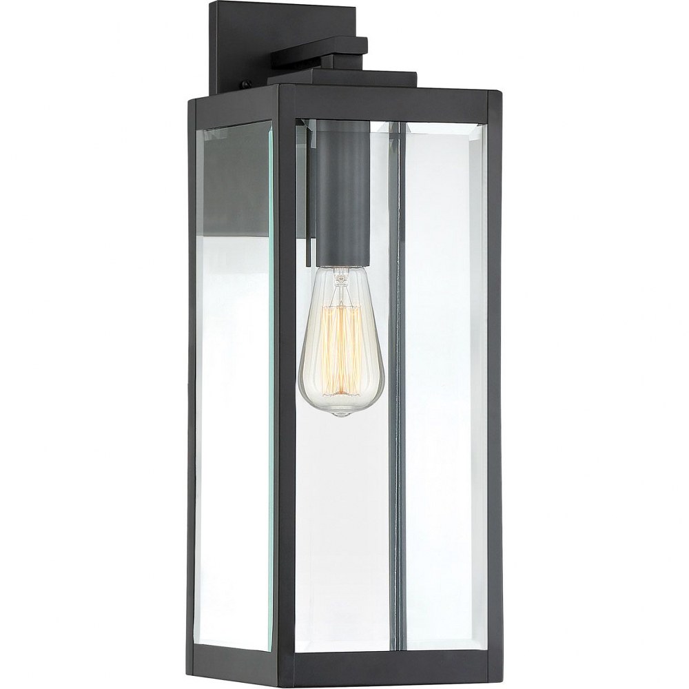 Quoizel Lighting-WVR8407EK-Westover 1-Light Large Outdoor Wall Lantern in Transitional Style 20 Inches Tall and 7 Inches Wide Earth Black  Earth Black Finish with Clear/Beveled Edge Glass