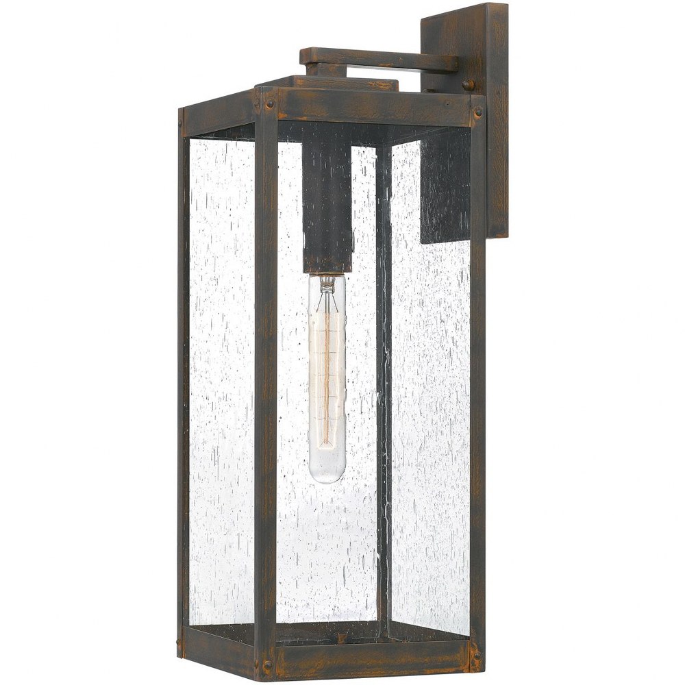 Quoizel Lighting-WVR8407IZ-Westover 1-Light Large Outdoor Wall Lantern in Transitional Style 20 Inches Tall and 7 Inches Wide Industrial Bronze  Earth Black Finish with Clear/Beveled Edge Glass