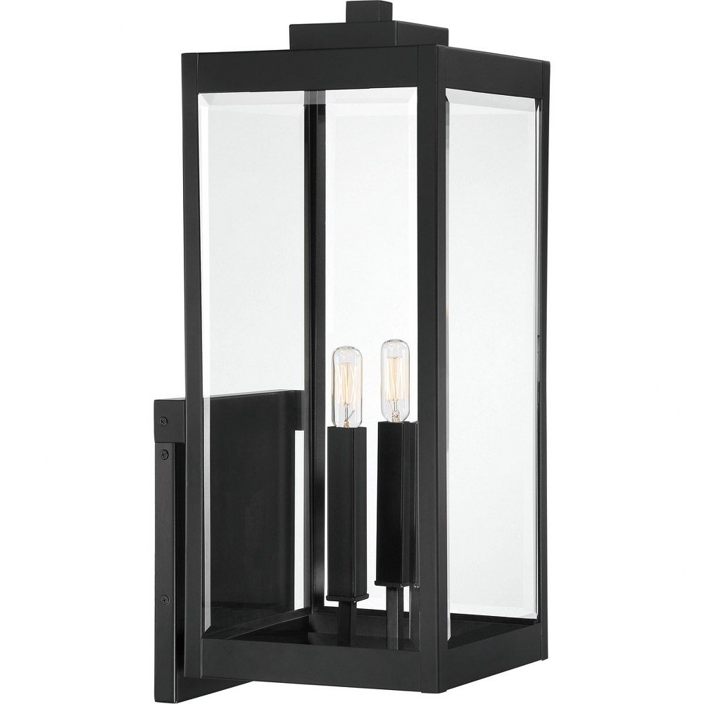 Quoizel Lighting-WVR8409EK-Westover 2-Light Extra Large Outdoor Wall Lantern in Transitional Style 22.75 Inches Tall and 9 Inches Wide Earth Black  Earth Black Finish with Clear Beveled Glass