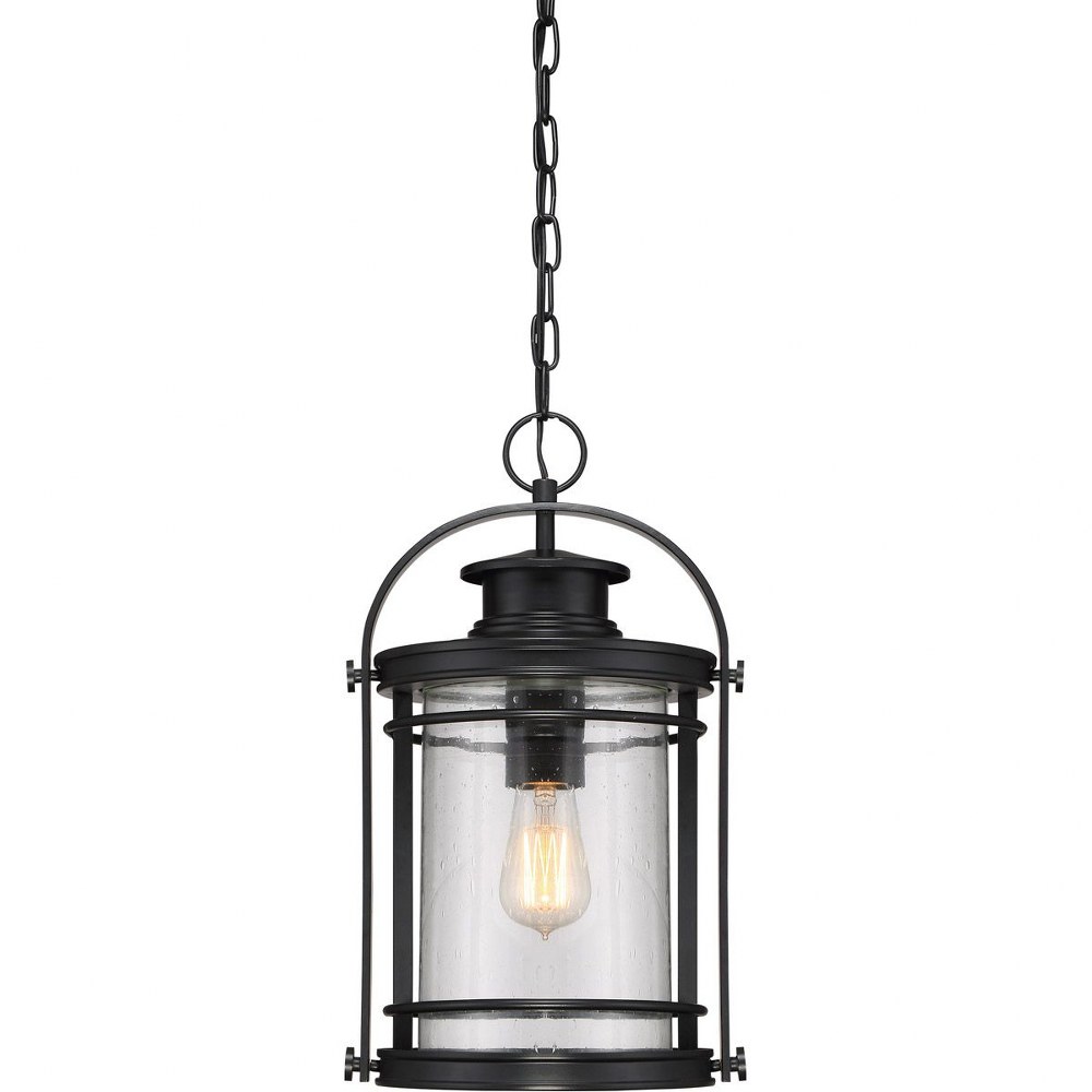 Quoizel Lighting-BKR1910K-Booker - 1 Light 150W Large Outdoor Hanging Lantern   Mystic Black Finish with Clear Seeded Glass