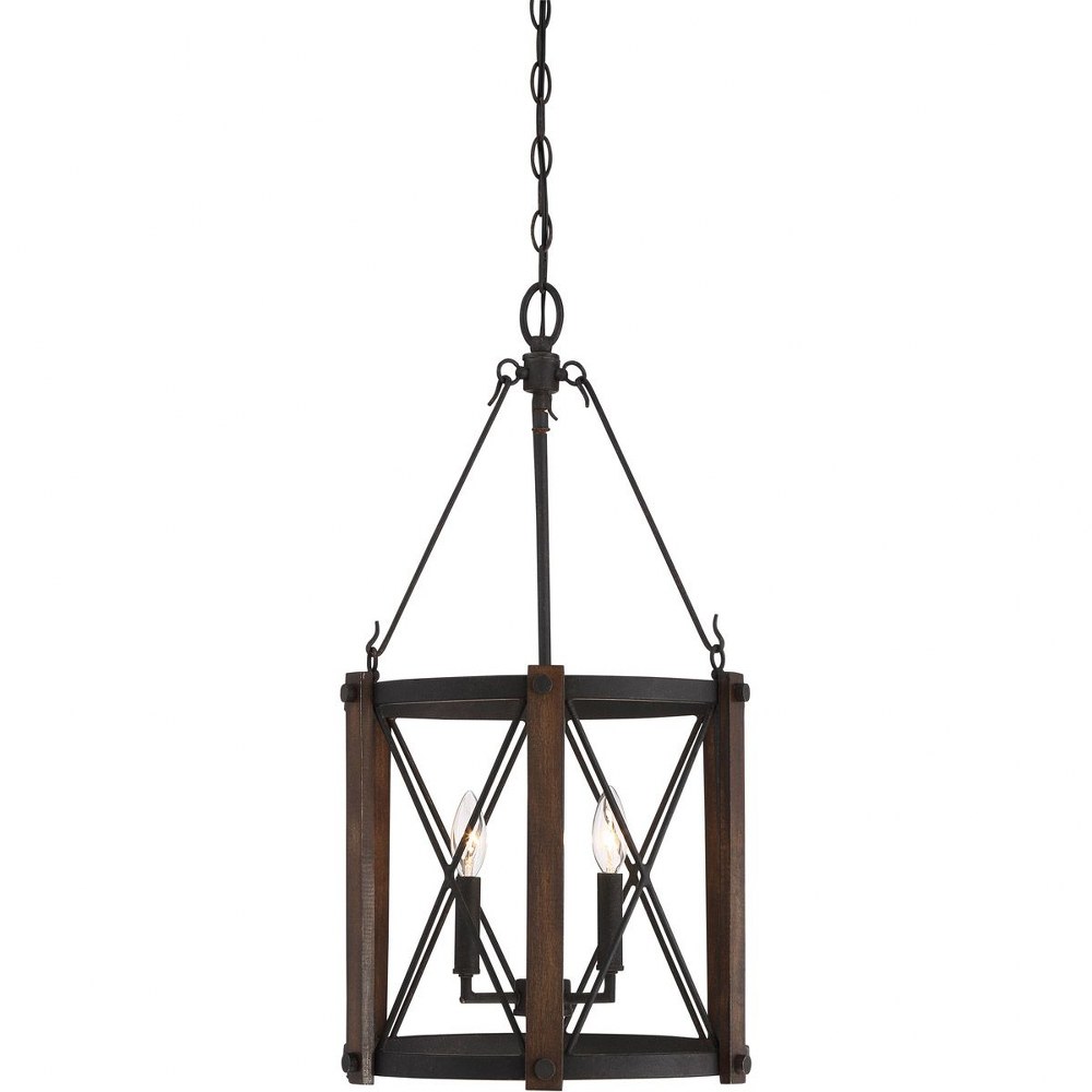 Quoizel Lighting-BRO5203MK-Baron - 3 Light Foyer   Marcado Black Finish