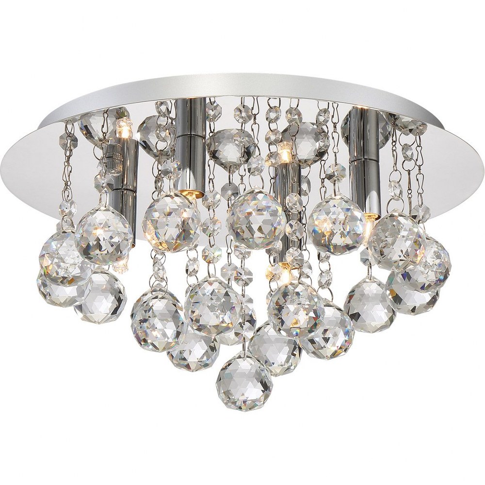 Quoizel Lighting-BRX1614C-Bordeaux - 4 Light Flush Mount   Polished Chrome Finish with Clear Crystal