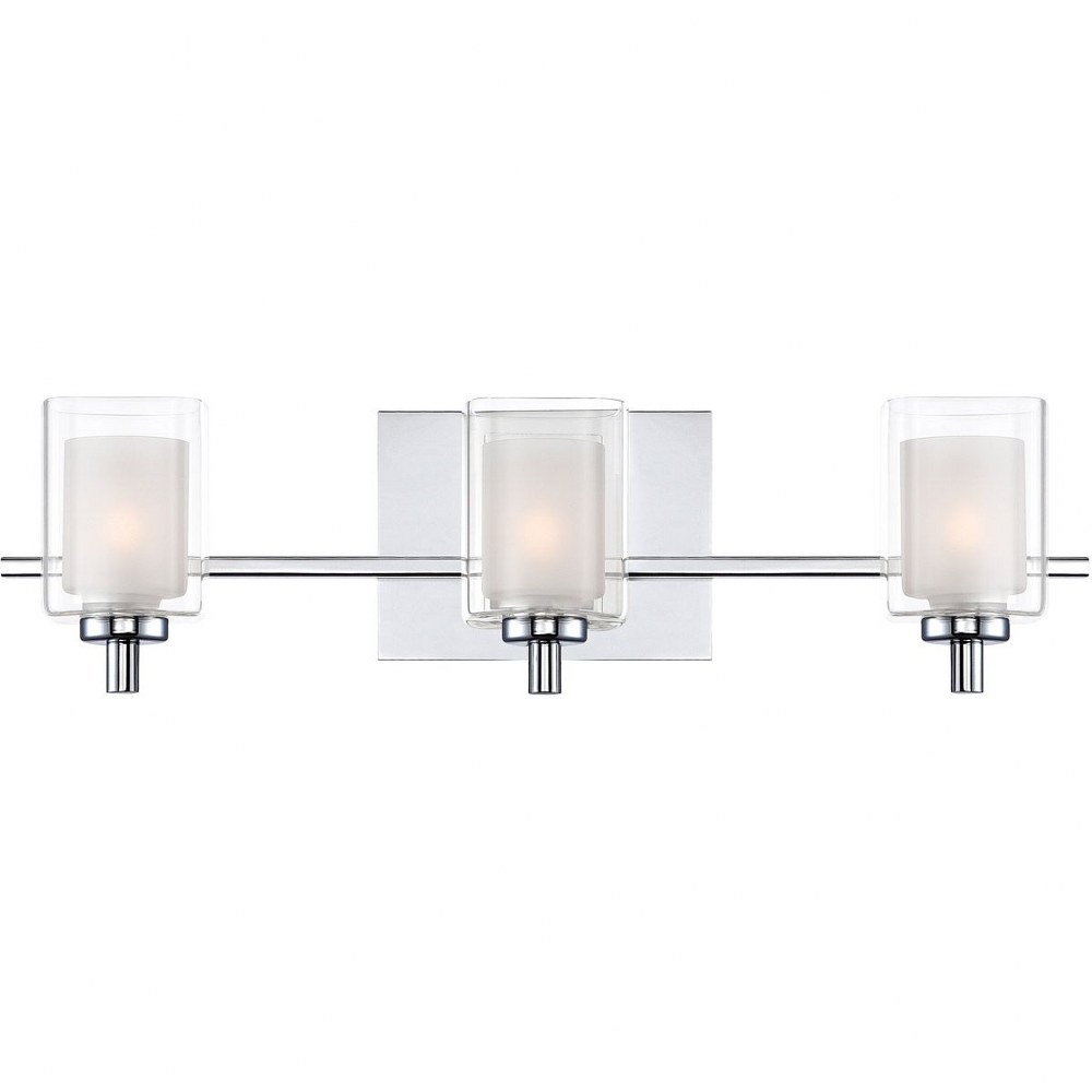 Quoizel Lighting-KLT8603CLED-Kolt 3-Light Transitional Large Bath Vanity Approved for Damp Locations - 6 Inches Tall and 21 Inches Wide Polished Chrome  Polished Chrome Finish with Clear Glass