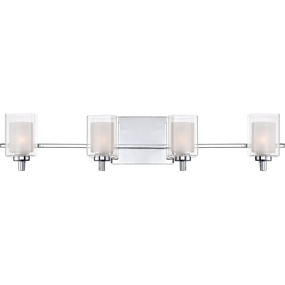 Quoizel Lighting-KLT8604CLED-Kolt 4-Light Transitional Extra Large Bath Vanity Approved for Damp Locations - 6 Inches Tall and 29 Inches Wide Polished Chrome  Polished Chrome Finish with Clear Glass