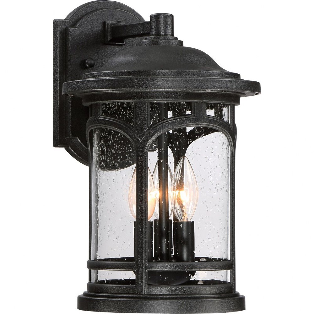 Quoizel Lighting-MBH8409K-Marblehead 14.5 Inch Outdoor Wall Lantern Transitional - 14.5 Inches high made with Coastal Armour Mystic Black  Palladian Bronze Finish with Clear Seedy Glass