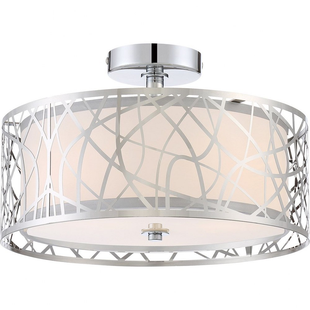 Quoizel Lighting-PCAE1715C-Platinum Abode - 3 Light Medium Semi-Flush Mount - 9.5 Inches high   Polished Chrome Finish