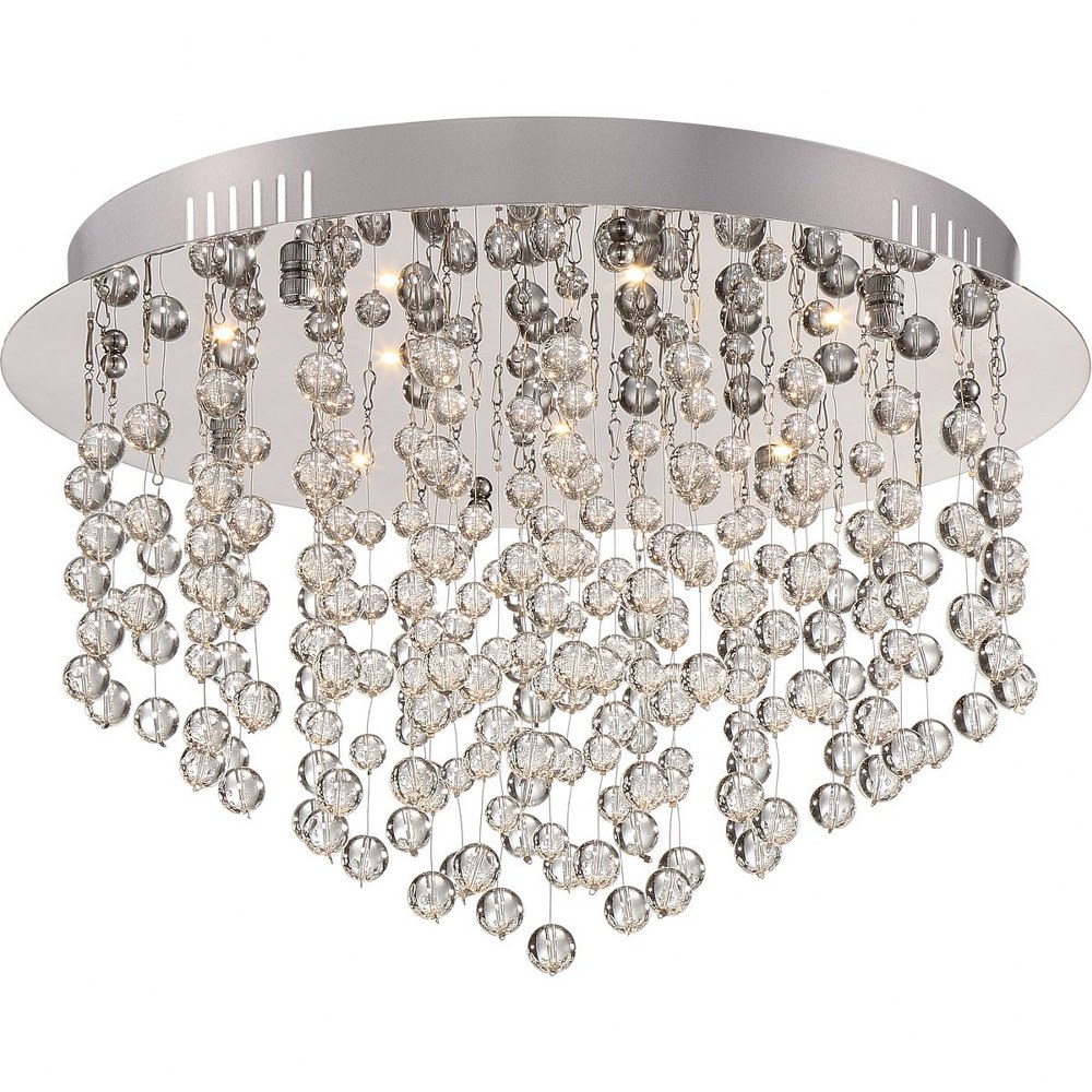 Quoizel Lighting-PCHE1616C-Platinum Highrise - 15.75 Inch 24W 12 LED Flush Mount   Polished Chrome Finish with Clear Crystal