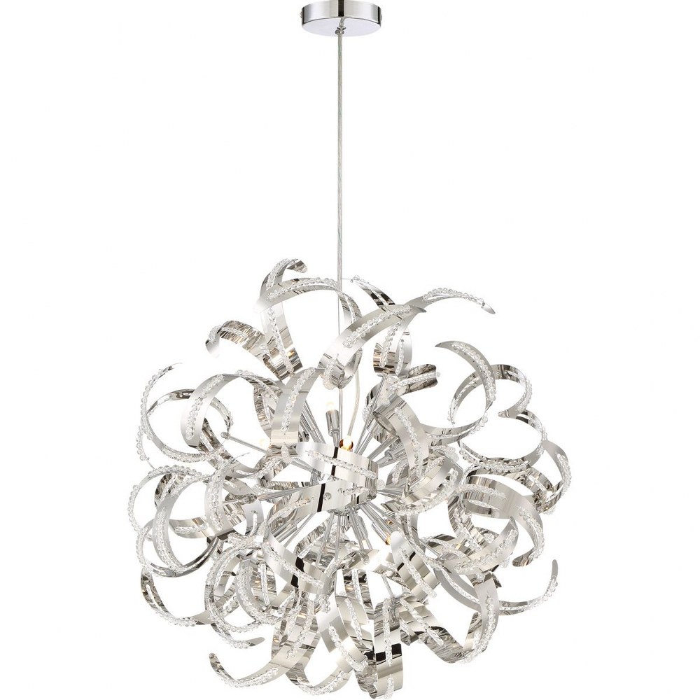 Quoizel Lighting-RBN2823CRC-Ribbons - 12 Light Pendant Crystal Chrome  Crystal Chrome Finish