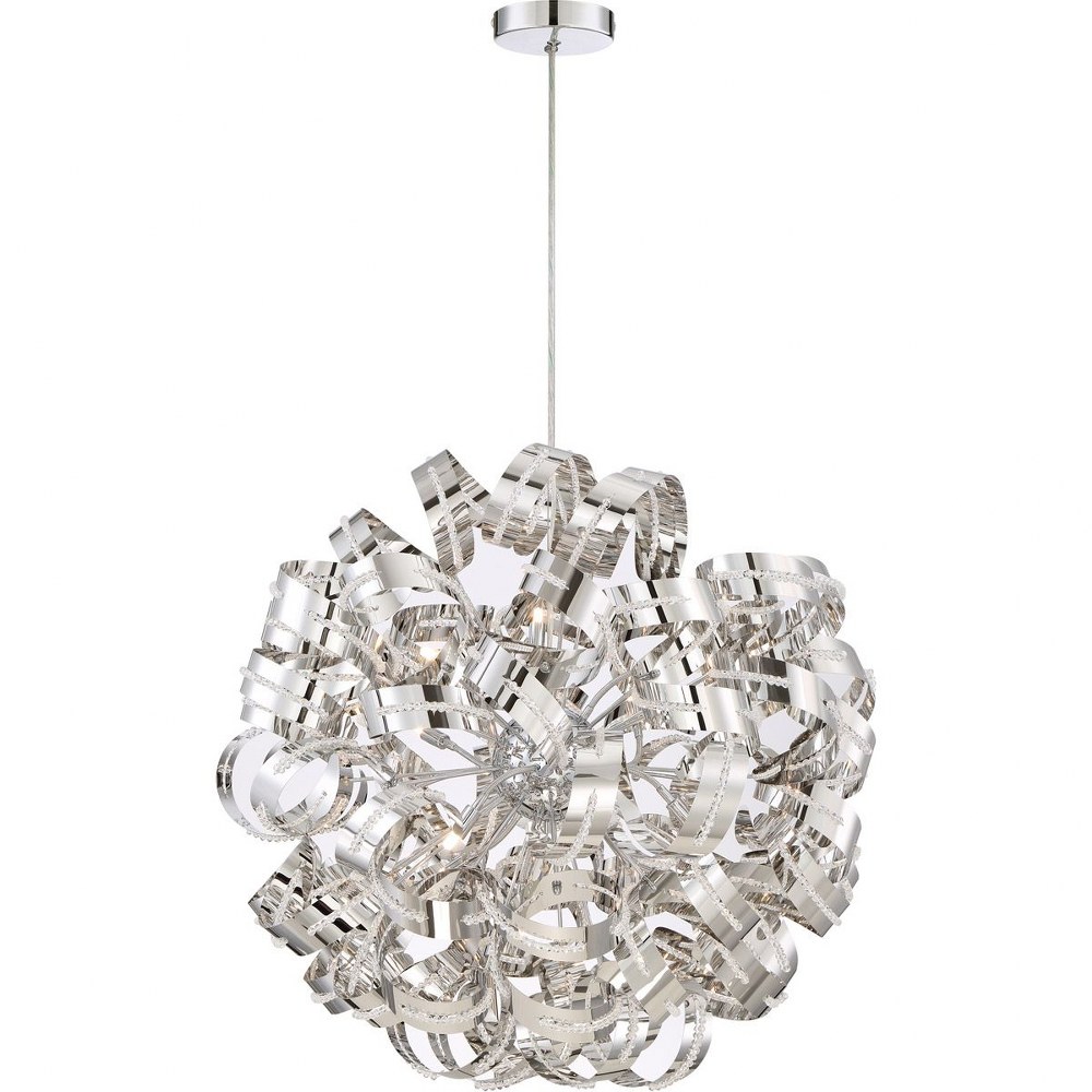 Quoizel Lighting-RBN2831CRC-Ribbons - 12 Light Pendant Crystal Chrome  Crystal Chrome Finish