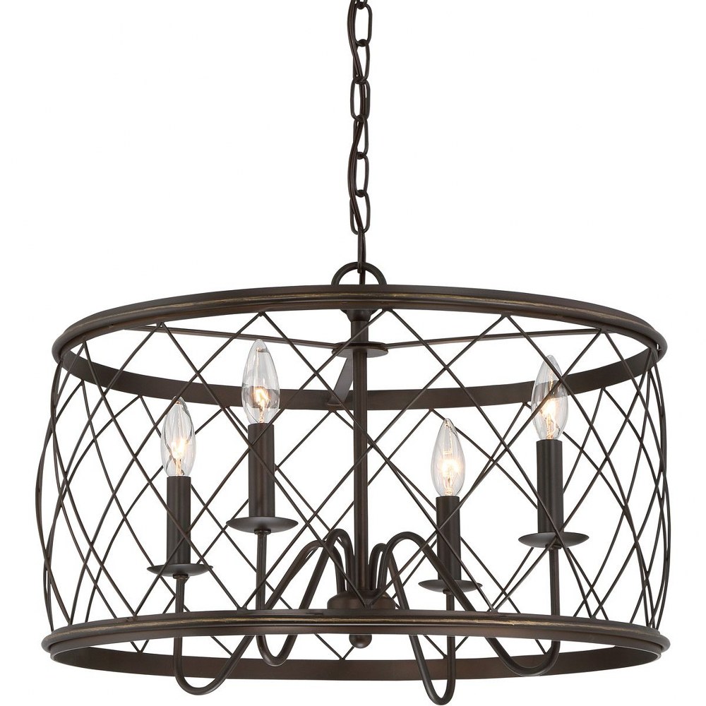 Quoizel Lighting-RDY2821PN-Dury Pendant 1 Light - 14.5 Inches high Palladian Bronze  Century Silver Leaf Finish