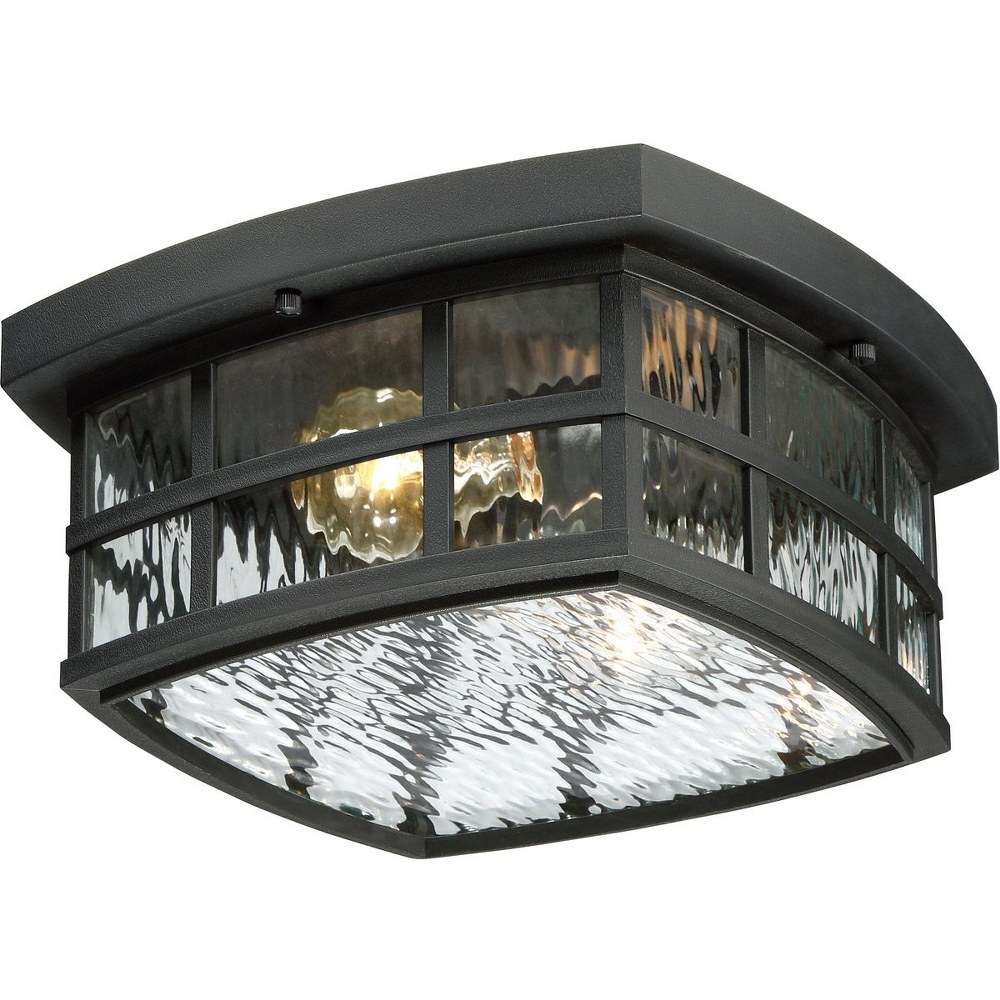 Quoizel Lighting-SNN1612K-Stonington - 2 Light Outdoor Flush Mount - 5.75 Inches high made with Coastal Armour Mystic Black  Palladian Bronze Finish with Clear Water Glass