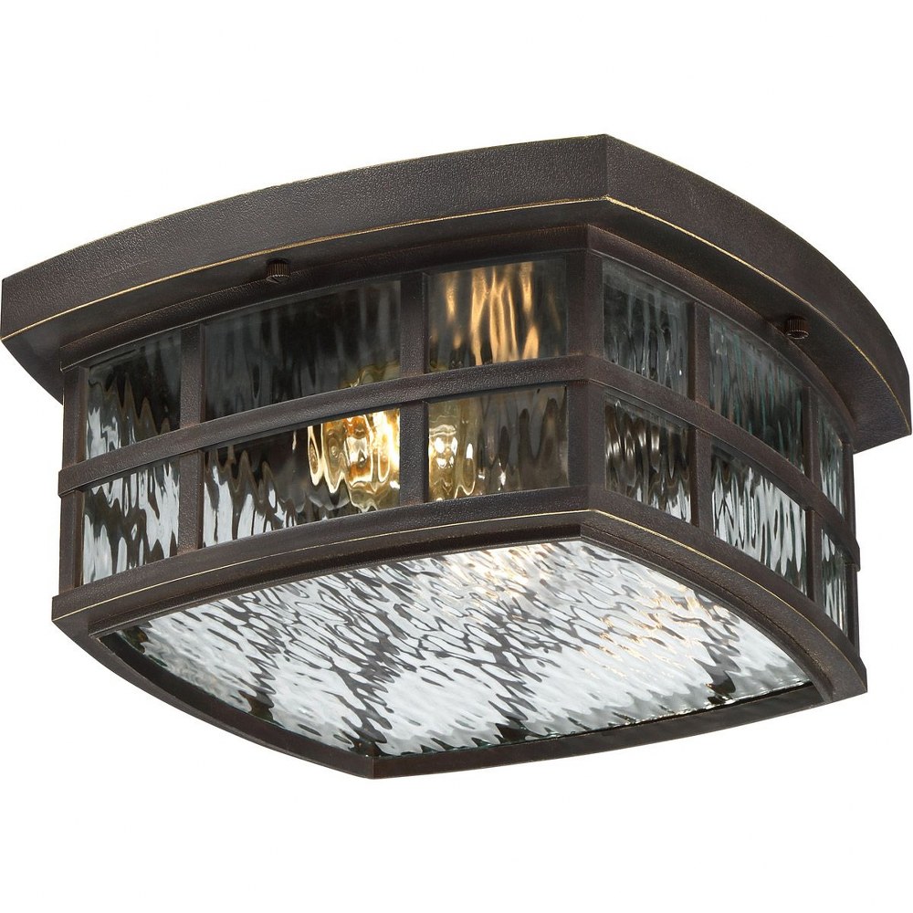 Quoizel Lighting-SNN1612PN-Stonington - 2 Light Outdoor Flush Mount - 5.75 Inches high made with Coastal Armour Palladian Bronze  Palladian Bronze Finish with Clear Water Glass