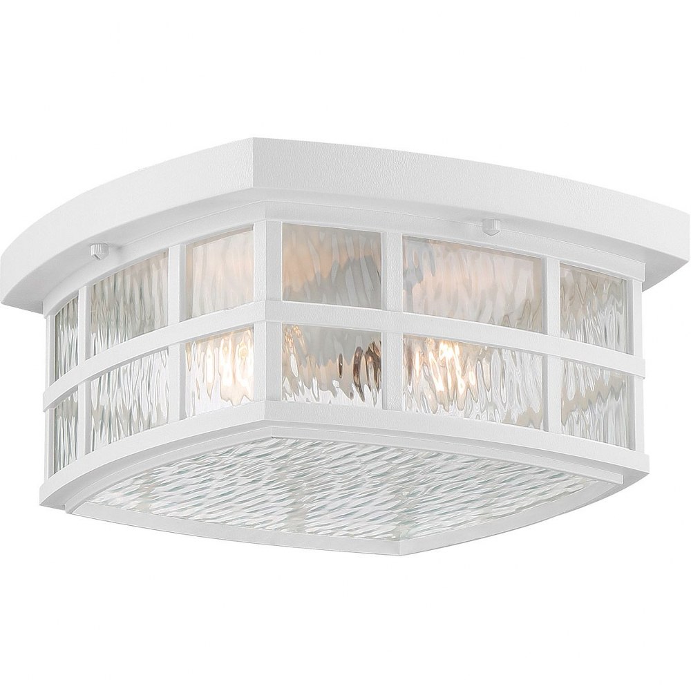 Quoizel Lighting-SNN1612W-Stonington - 2 Light Outdoor Flush Mount - 5.75 Inches high made with Coastal Armour Fresco  Palladian Bronze Finish with Clear Water Glass