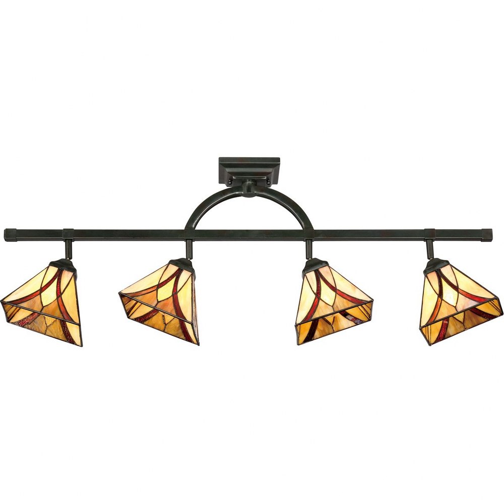 Quoizel Lighting-TFAS1404VA-Track Fixture 120 Light - 13.5 Inches high   Valiant Bronze Finish with Tiffany Glass