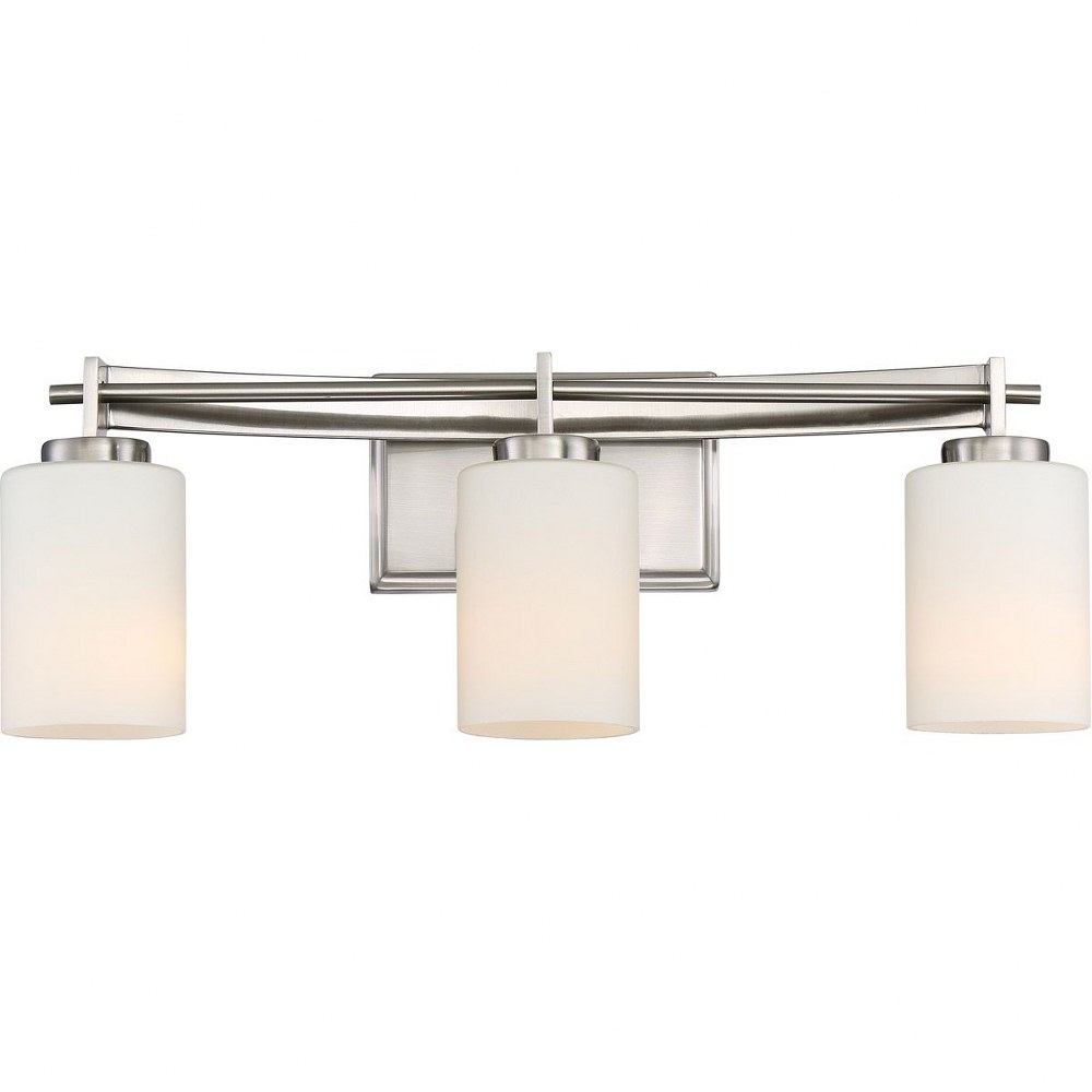 Quoizel Lighting-TY8603BN-Taylor 3 Light Transitional Bath Vanity - 7.5 Inches high Brushed Nickel  Western Bronze Finish with Opal Etched Glass