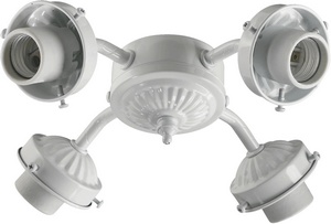 Quorum Lighting-2444-806-Accessory - 10 Inch 36W 4 LED Ceiling Fan Light Kit White  Old World Finish