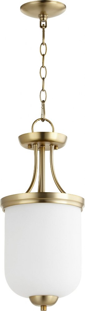 Quorum Lighting-2759-9-80-Enclave - 2 Light Dual Mount Pendant in Quorum Home Collection style - 9 inches wide by 20 inches high   Aged Brass Finish with Satin Opal Glass