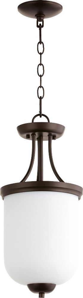 Quorum Lighting-2759-9-86-Enclave - 2 Light Dual Mount Pendant in Quorum Home Collection style - 9 inches wide by 20 inches high   Oiled Bronze Finish with Satin Opal Glass