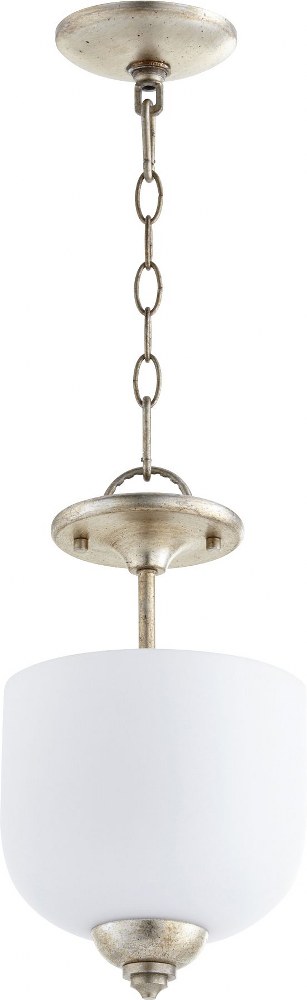 Quorum Lighting-2811-8-60-Richmond - 3 Light Dual Mount Pendant in Quorum Home Collection style - 8 inches wide by 14 inches high   Aged Silver Leaf Finish with Satin Opal Glass