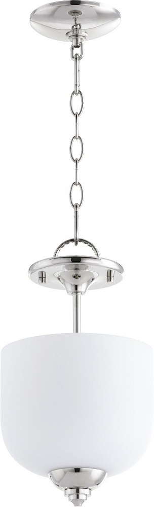 Quorum Lighting-2811-8-62-Richmond - 3 Light Dual Mount Pendant in Quorum Home Collection style - 8 inches wide by 14 inches high   Polished Nickel Finish with Satin Opal Glass