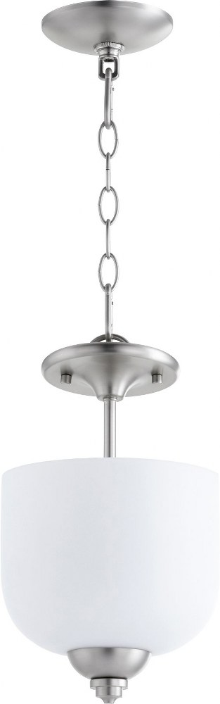 Quorum Lighting-2811-8-65-Richmond - 3 Light Dual Mount Pendant in Quorum Home Collection style - 8 inches wide by 14 inches high   Satin Nickel Finish with Satin Opal Glass